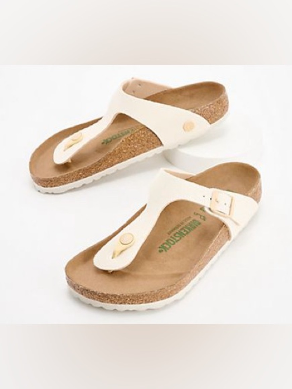 Birkenstock Gizeh Rivet Logo Eggshell Textile Vegan Size 40/ US9